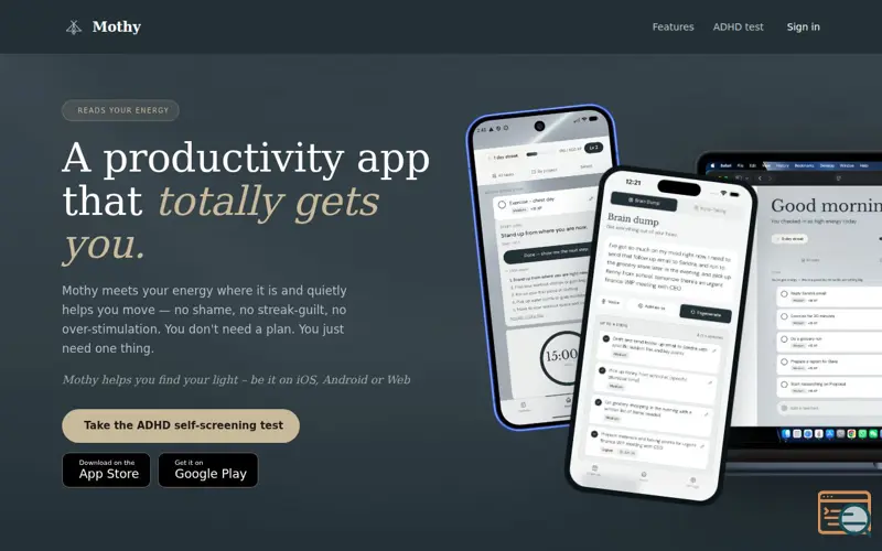 Screenshot of Mothy - ADHD Productivity