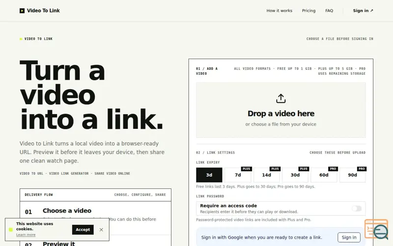 Screenshot of Video to Link