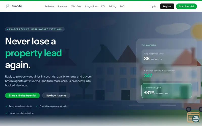 Screenshot of PropPulse, Faster replies. More viewings