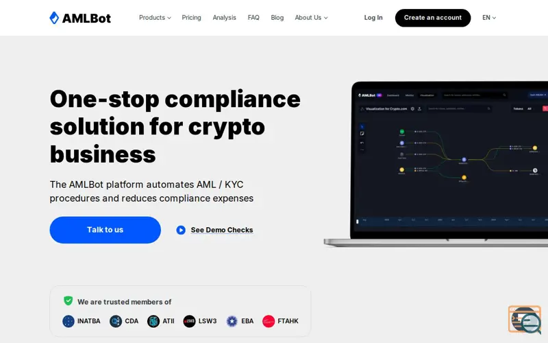 Screenshot of AMLBot, a launch using HelpCrunch