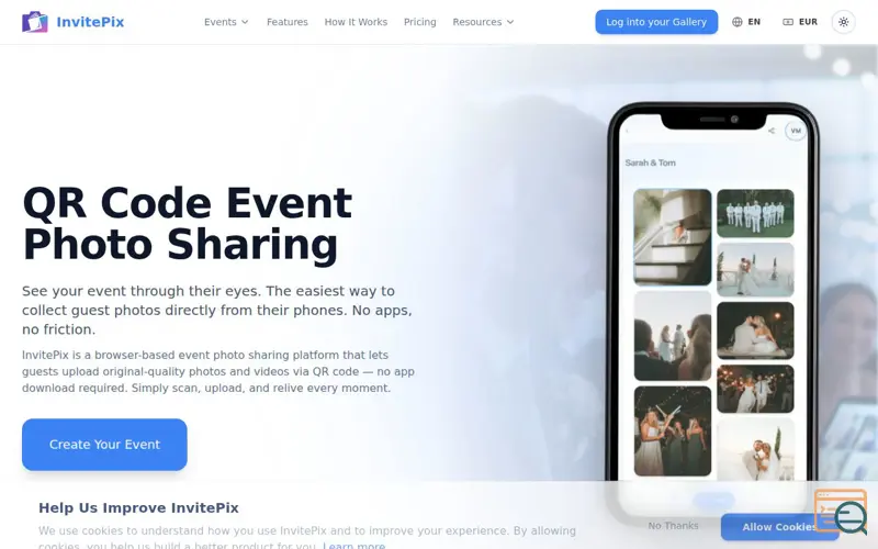 Screenshot of InvitePix