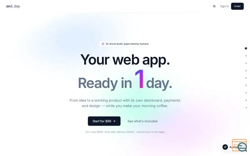 Screenshot of on1.day