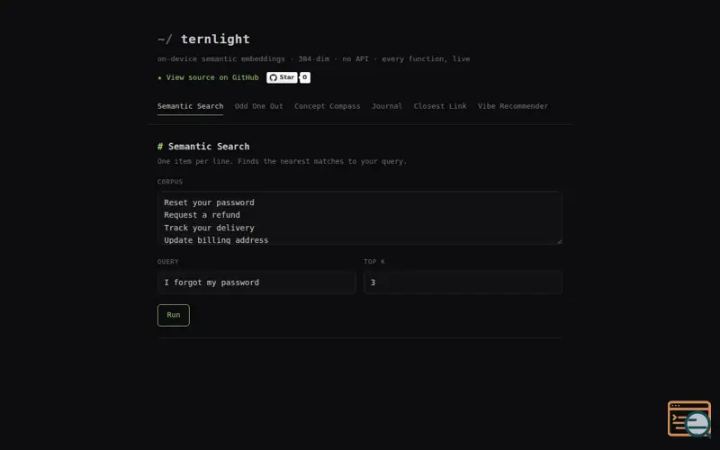 Screenshot of Ternlight