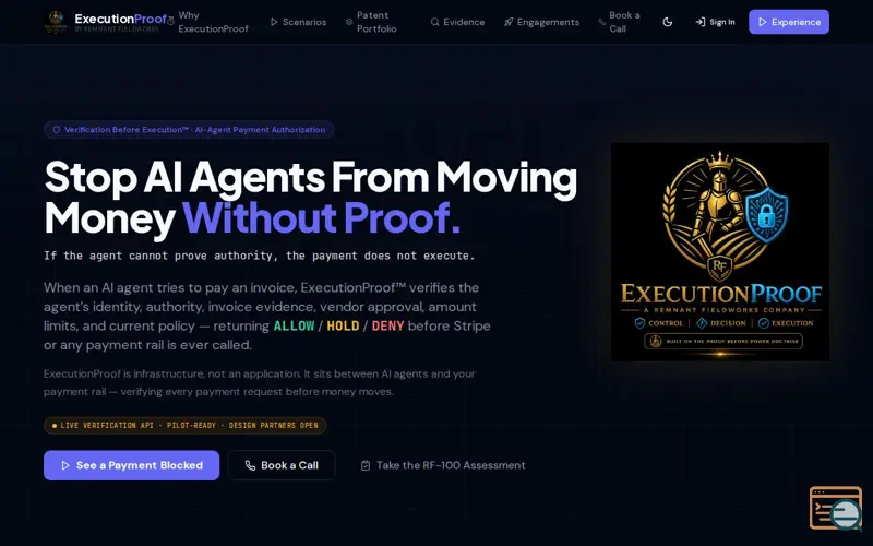 Screenshot of ExecutionProof™