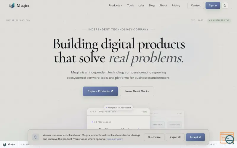Screenshot of Muqira AI, a launch using Builders.to
