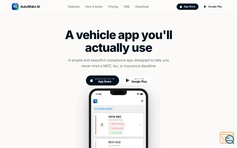 Screenshot of Automate AI, a launch using 20i