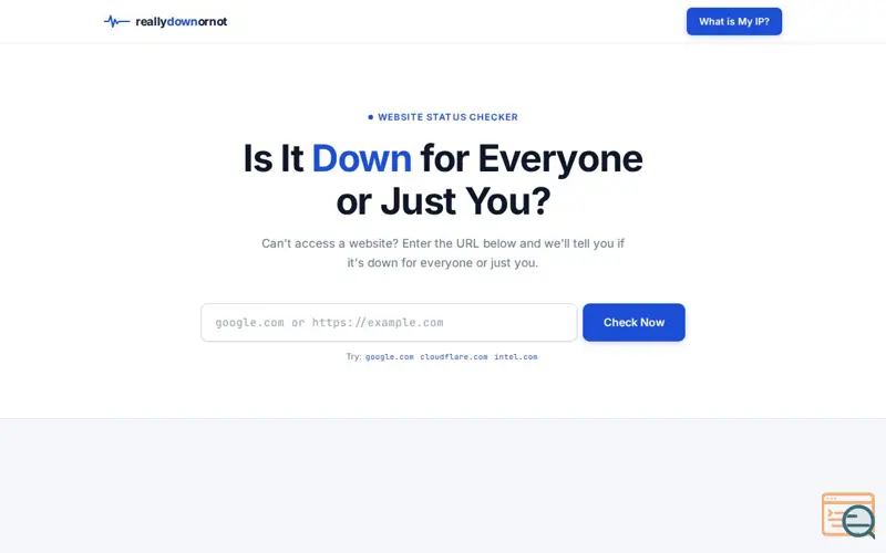 Screenshot of Really Down or Not - Check Your Website