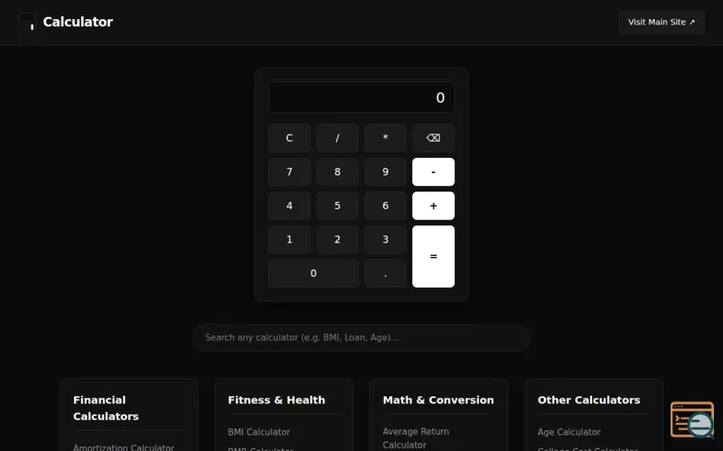 Screenshot of Calculator