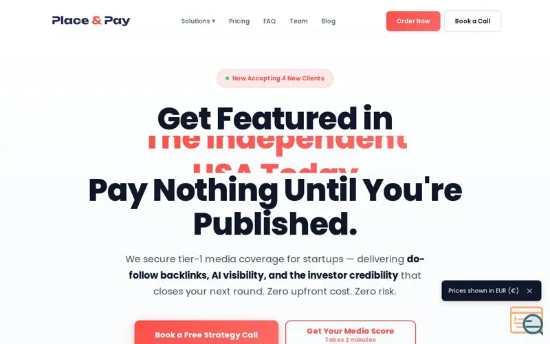 Screenshot of Place & Pay Media, a launch using Captiwate