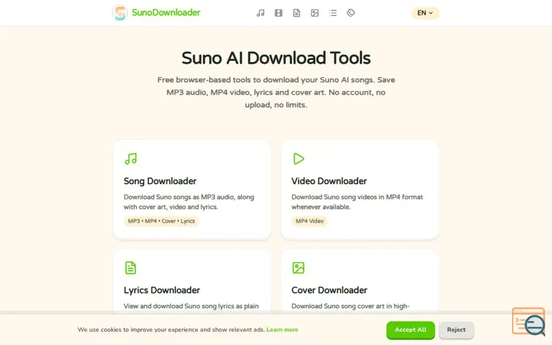 Screenshot of SunoDownloader.Pro