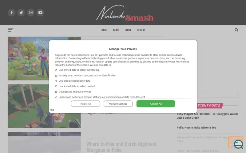 Screenshot of NintendoSmash: Video Games News & Guides