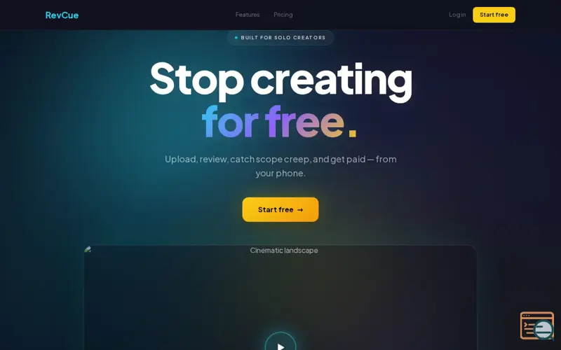 Screenshot of RevCue