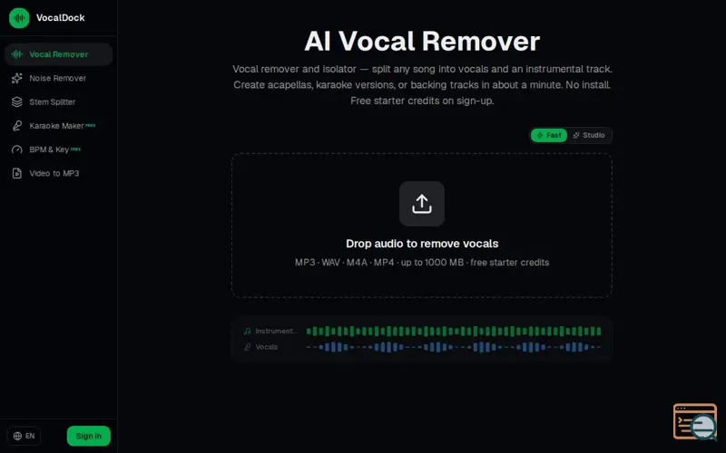 Screenshot of VocalDock
