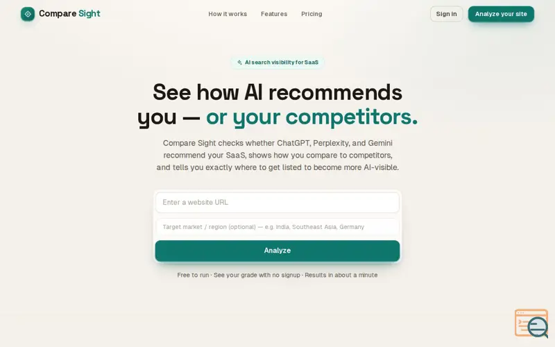Screenshot of Compare Sight