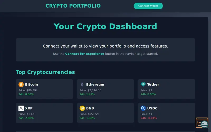 Screenshot of Crypto Portfolio