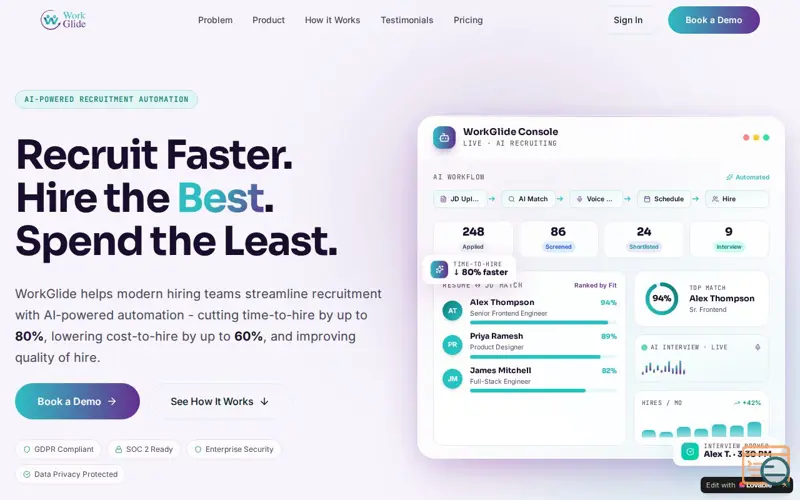 Screenshot of WorkGlide