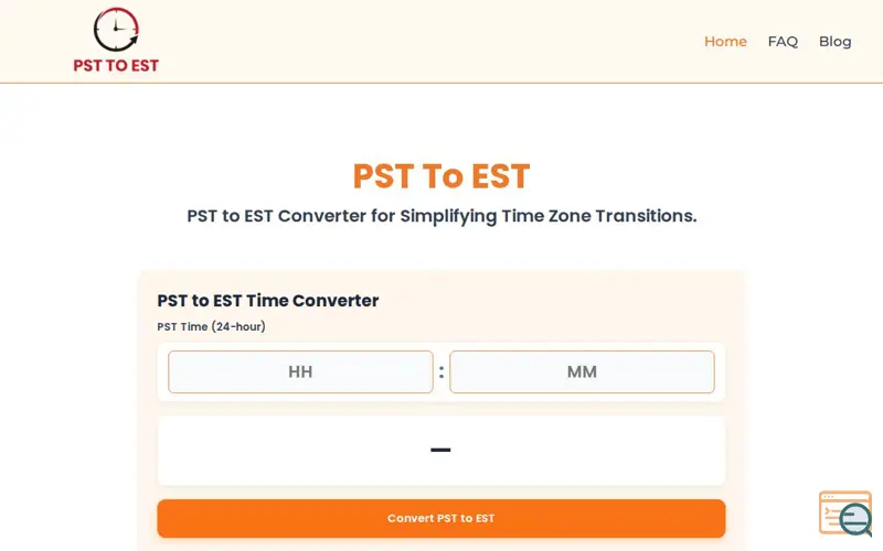 Screenshot of PST to EST 