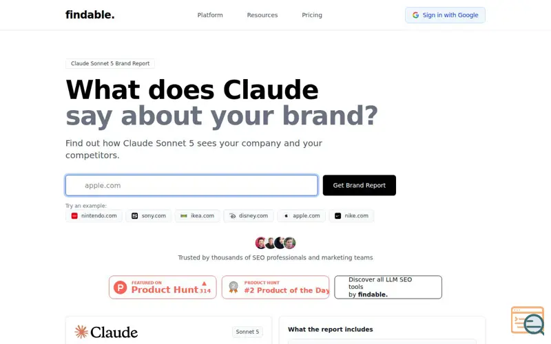 Screenshot of Claude Sonnet 5 Brand Report