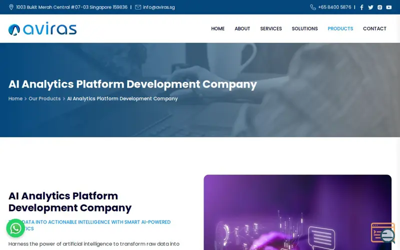 Screenshot of AI Analytics Platform | Aviras