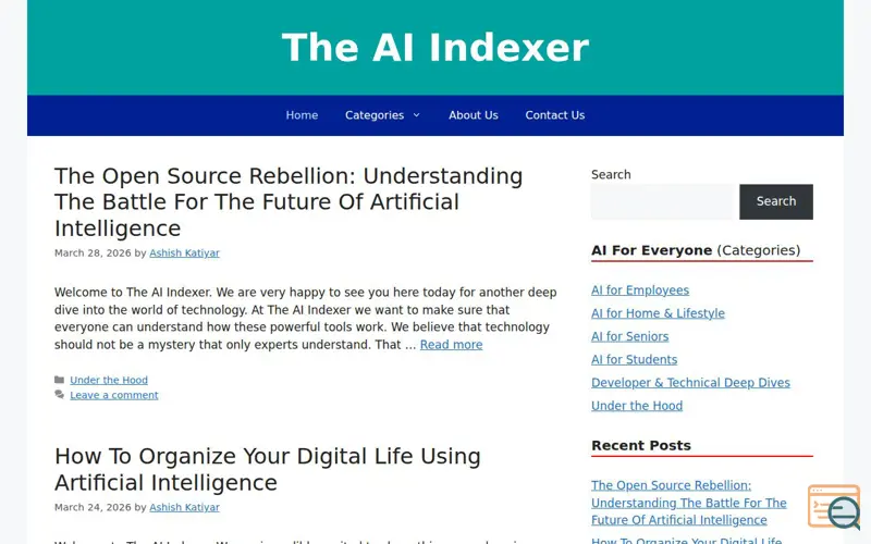 Screenshot of The AI Indexer