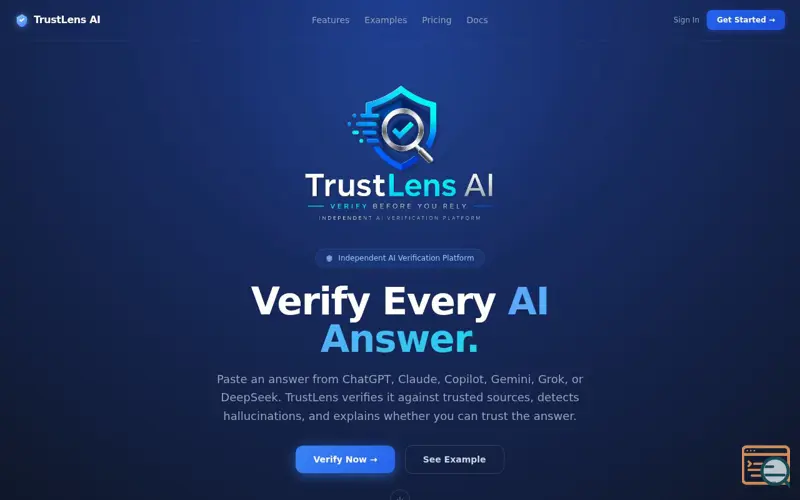 Screenshot of TrustLens AI
