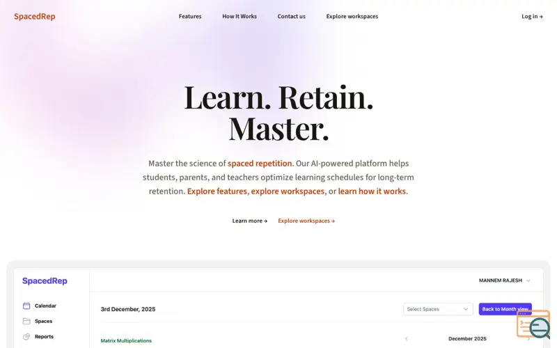 Screenshot of SpacedRep