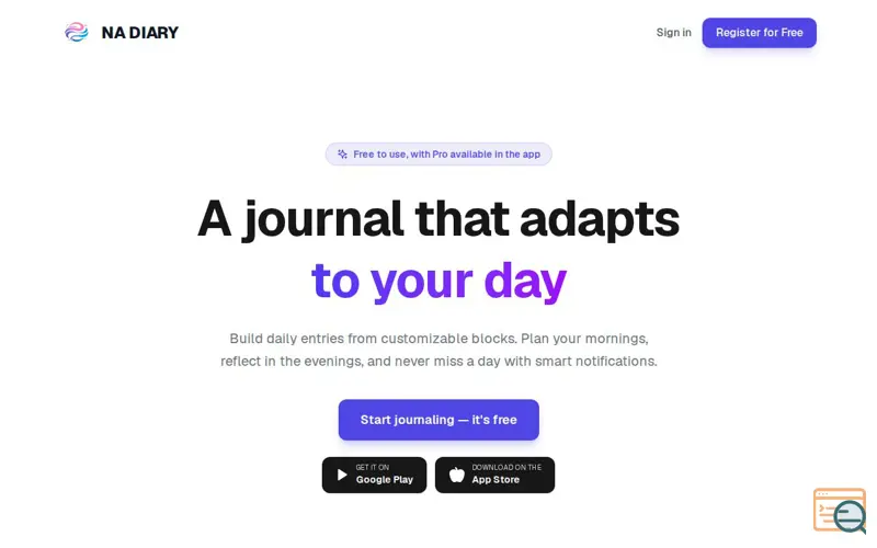 Screenshot of Na Diary