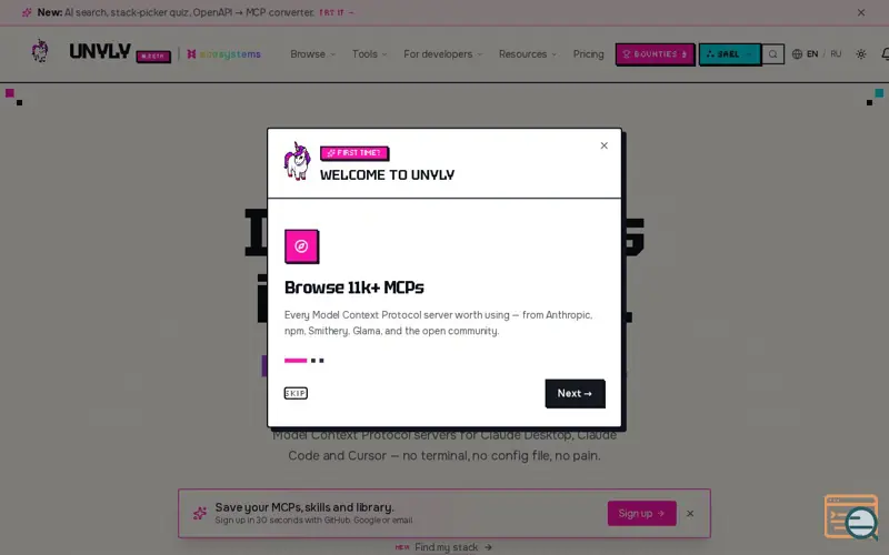 Screenshot of Unyly