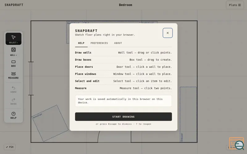 Screenshot of SnapDraft