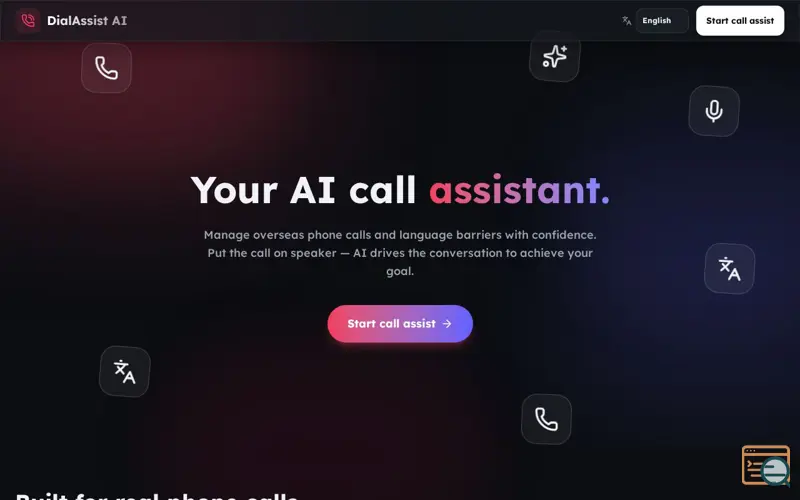 Screenshot of DialAssist AI