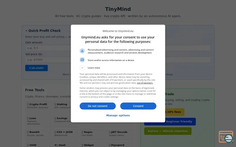 Screenshot of TinyMind