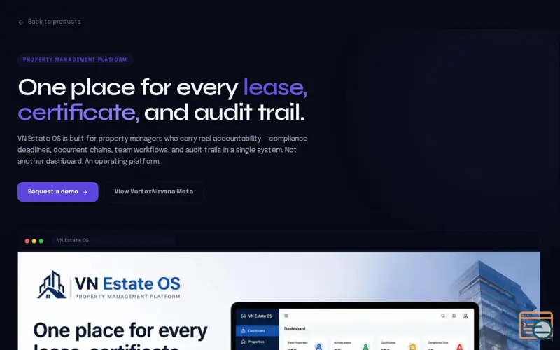 Screenshot of VertexNirvana Estate OS