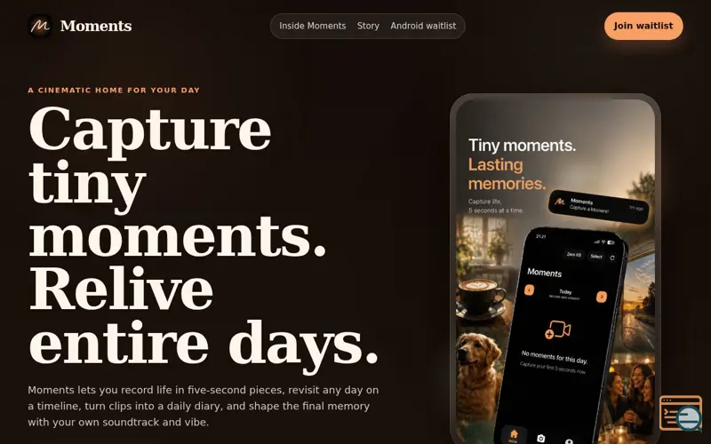 Screenshot of Moments