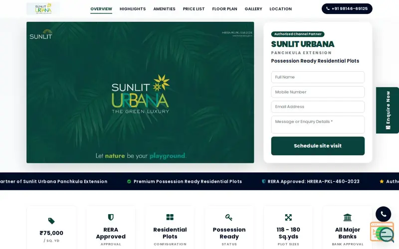 Screenshot of Sunlit Urbana Panchkula