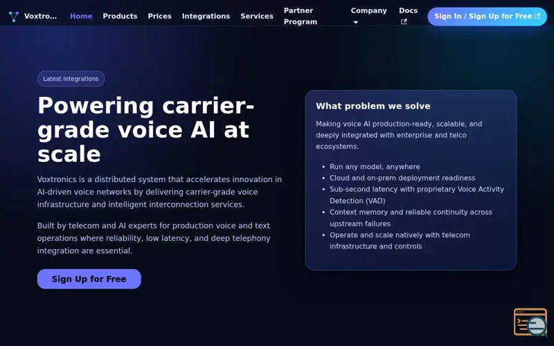 Screenshot of Voxtronics