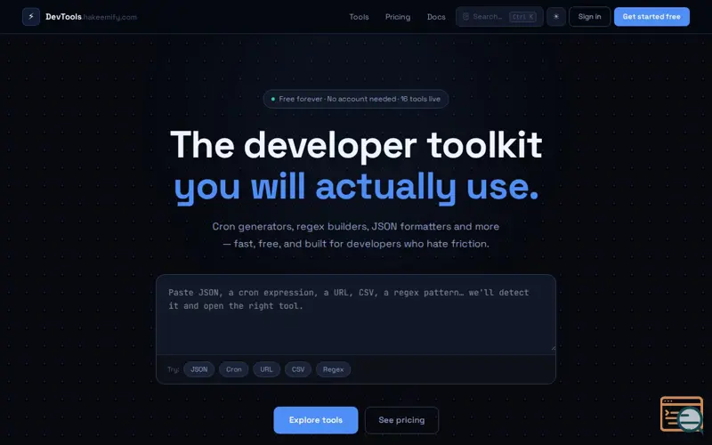 Screenshot of DevTools by Hakeemify