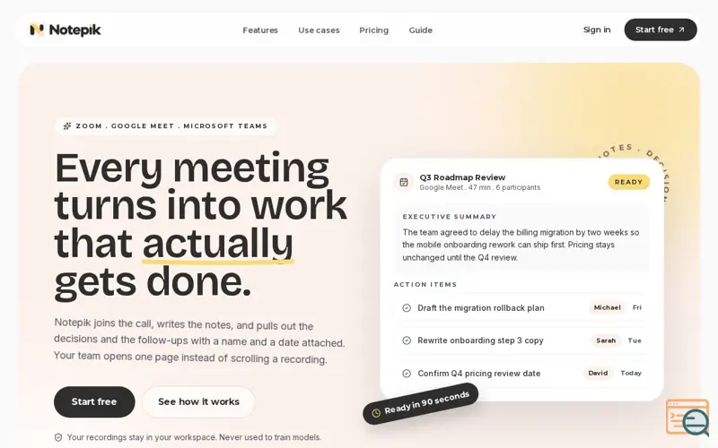 Screenshot of Notepik