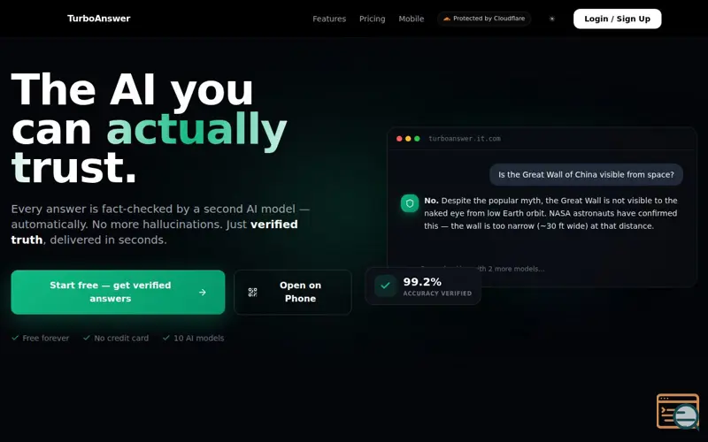 Screenshot of Turbo Answer, a launch using wttr.in