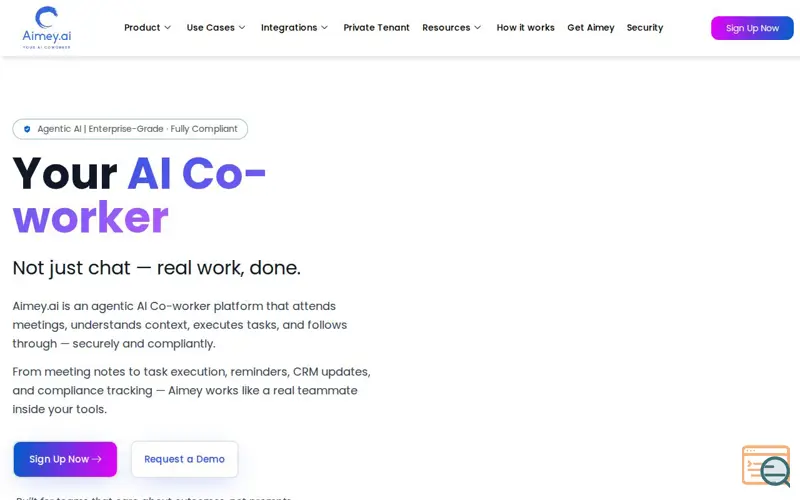 Screenshot of Aimey.ai