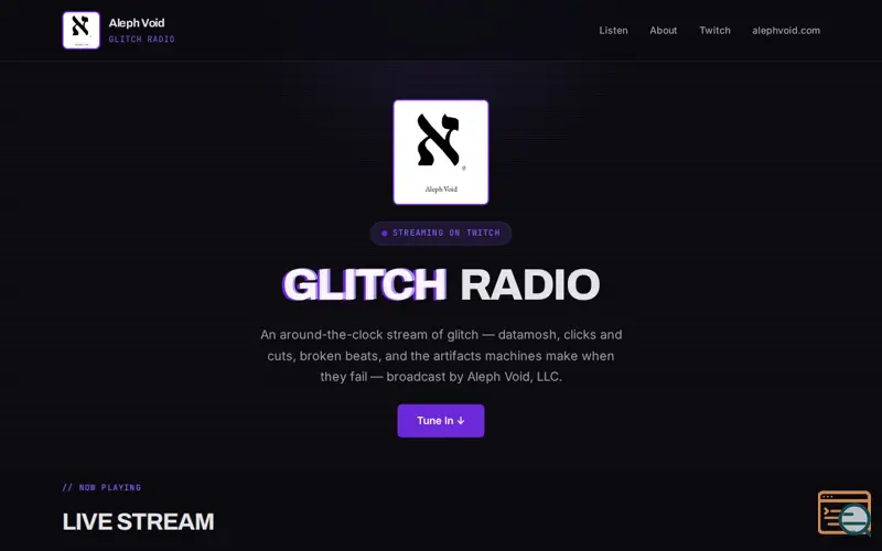 Screenshot of Glitch Radio