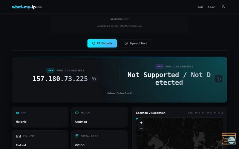 Screenshot of what-my-ip.com