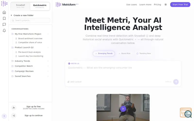 Screenshot of Metricform.ai