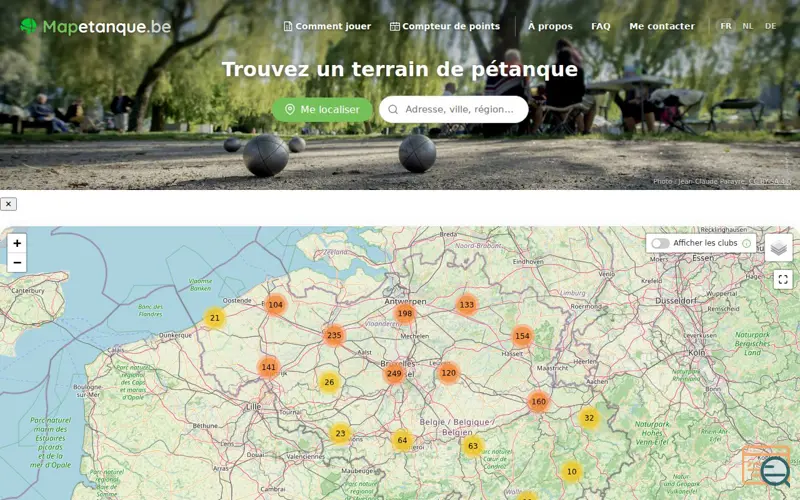 Screenshot of Mapetanque.be