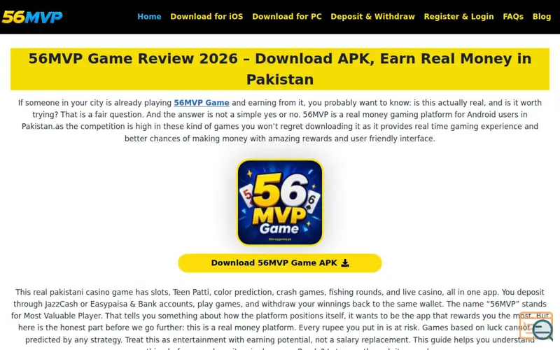 Screenshot of 56mvpgames.pk