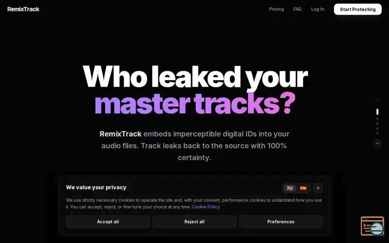 Screenshot of RemixTrack