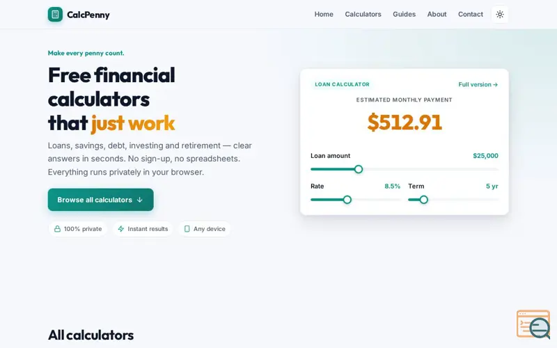 Screenshot of CalcPenny
