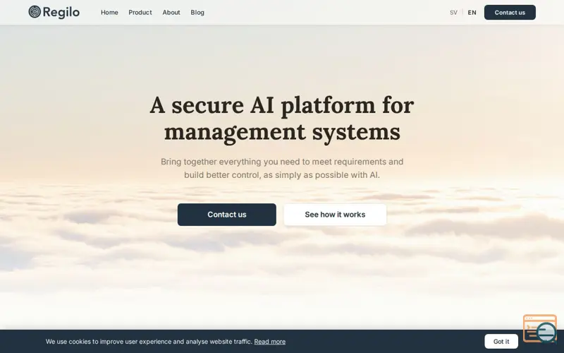 Screenshot of Regilo, a launch using HostUp Email
