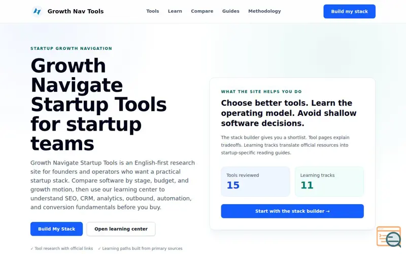Screenshot of Growth Nav Tools