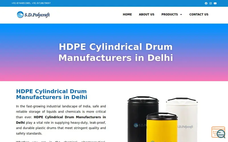 Screenshot of HDPE Cylindrical Drum in Delhi 