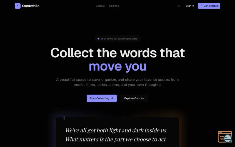 Screenshot of Quotefolio